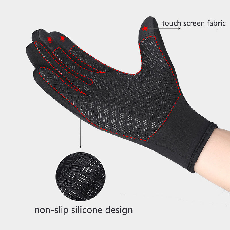 Winter Touchscreen Waterproof Gloves – Fleece Lined for Motorcycle & Sports