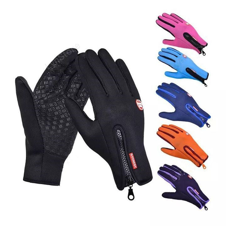 Winter Touchscreen Waterproof Gloves – Fleece Lined for Motorcycle & Sports