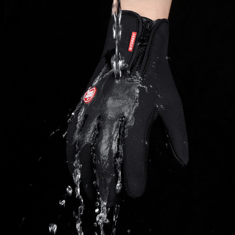 Winter Touchscreen Waterproof Gloves – Fleece Lined for Motorcycle & Sports