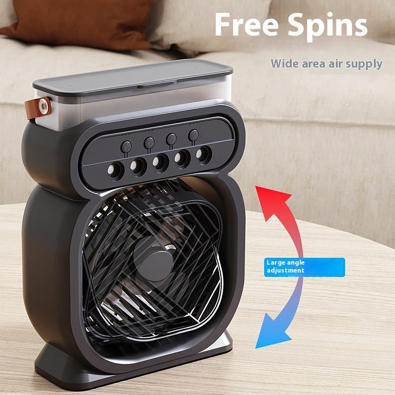3-in-1 Portable Air Cooler & Humidifier Fan | LED Night Light, 3 Speeds