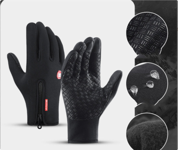 Winter Touchscreen Waterproof Gloves – Fleece Lined for Motorcycle & Sports