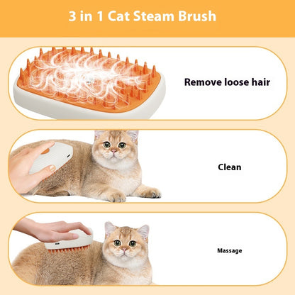 Purrfect Steam Brush – USB Rechargeable Groom & Massage
