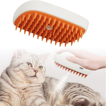 Purrfect Steam Brush – USB Rechargeable Groom & Massage