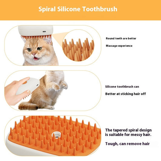 Purrfect Steam Brush – USB Rechargeable Groom & Massage