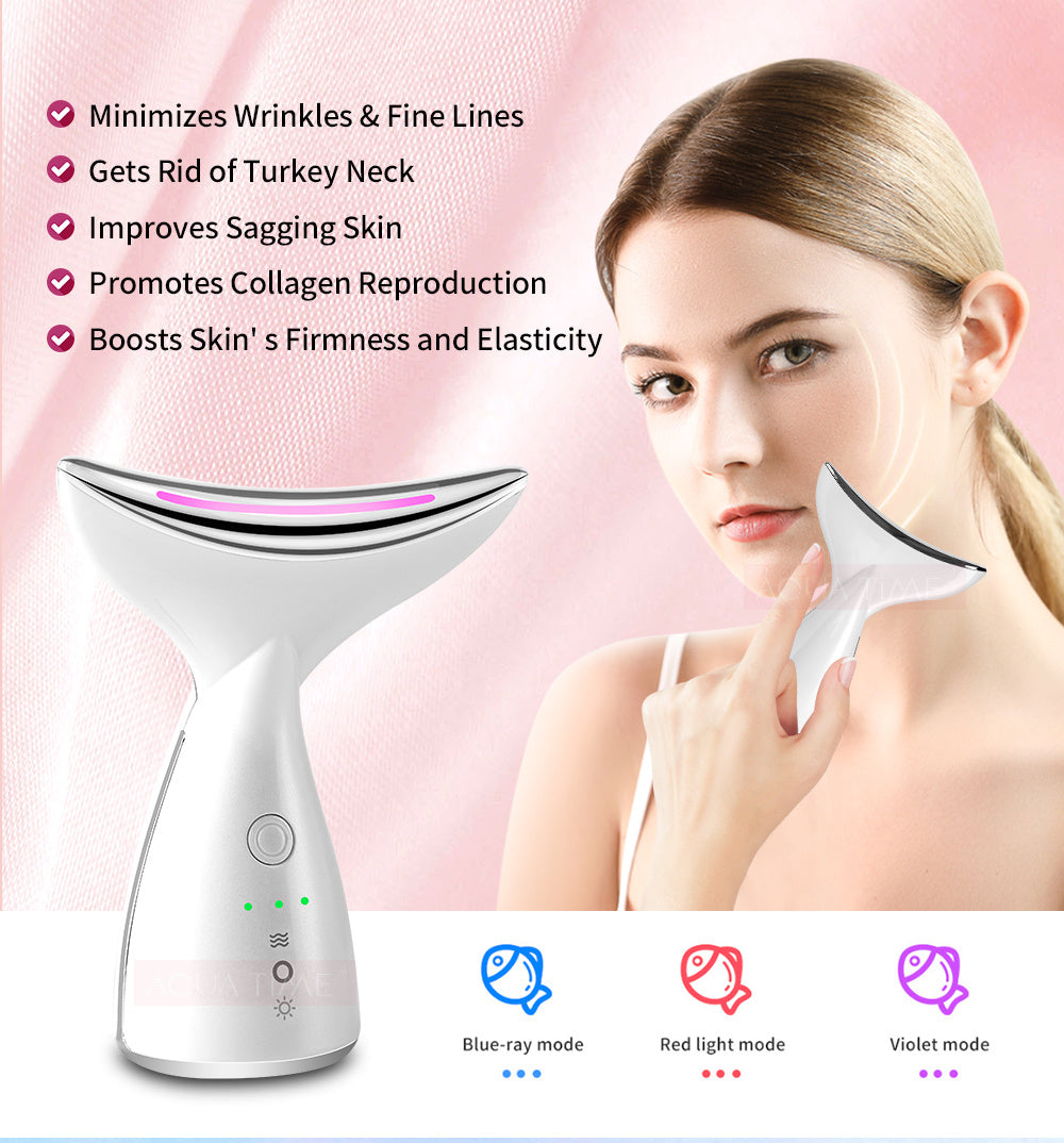LiftGlow™ EMS Face & Neck Sculptor – LED Therapy + Double Chin Reducer