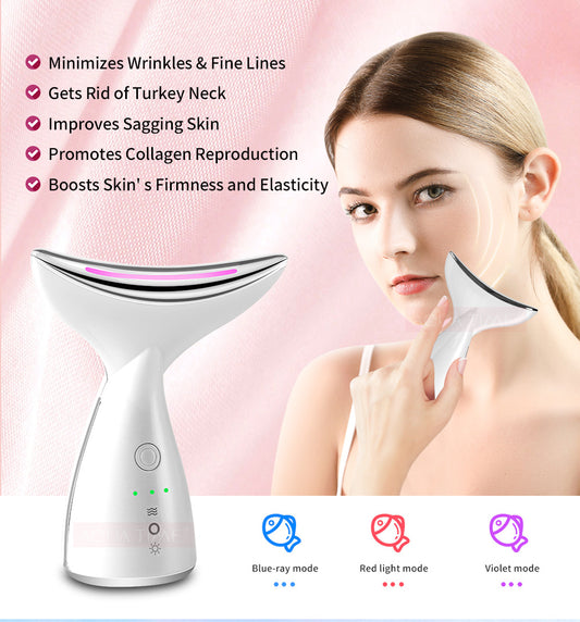 LiftGlow™ EMS Face & Neck Sculptor – LED Therapy + Double Chin Reducer