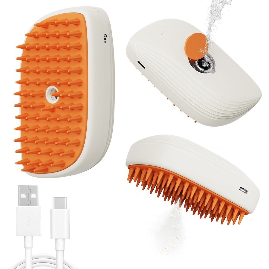 Purrfect Steam Brush – USB Rechargeable Groom & Massage