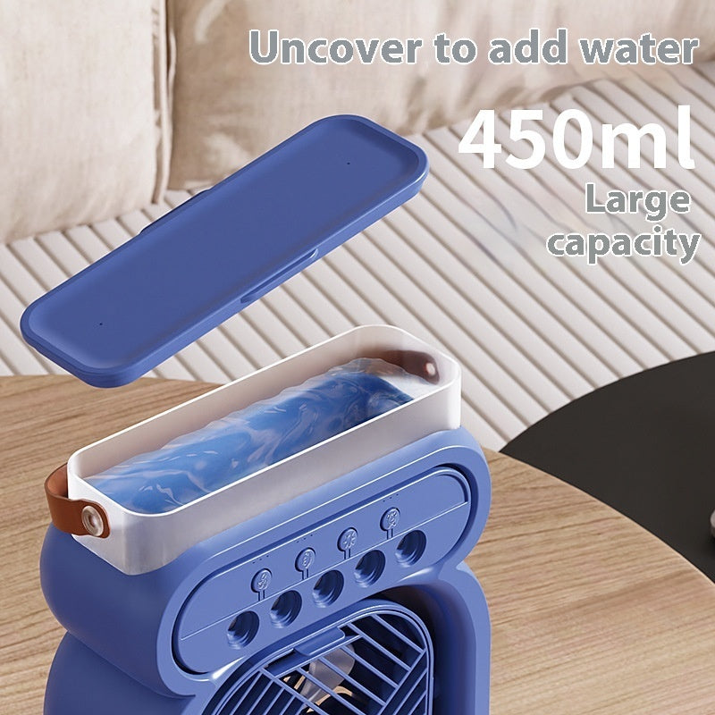 3-in-1 Portable Air Cooler & Humidifier Fan | LED Night Light, 3 Speeds
