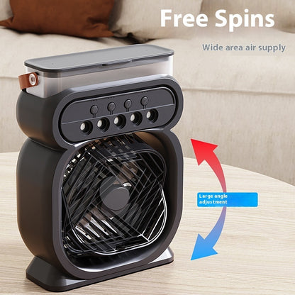 3-in-1 Portable Air Cooler & Humidifier Fan | LED Night Light, 3 Speeds